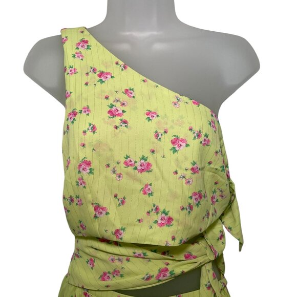 WAYF Lemon Ditsy Darlin One Shoulder Maxi Dress NWT Size M - Picture 5 of 7